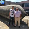 Inflatable rubber airbag for pipeline laying